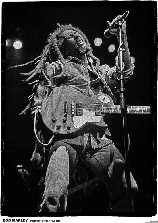 Poster of Bob Marley performing live at Brighton, 24 by 36 inches