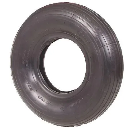 White 16 inch ribbed tubeless tire with straight valve stem