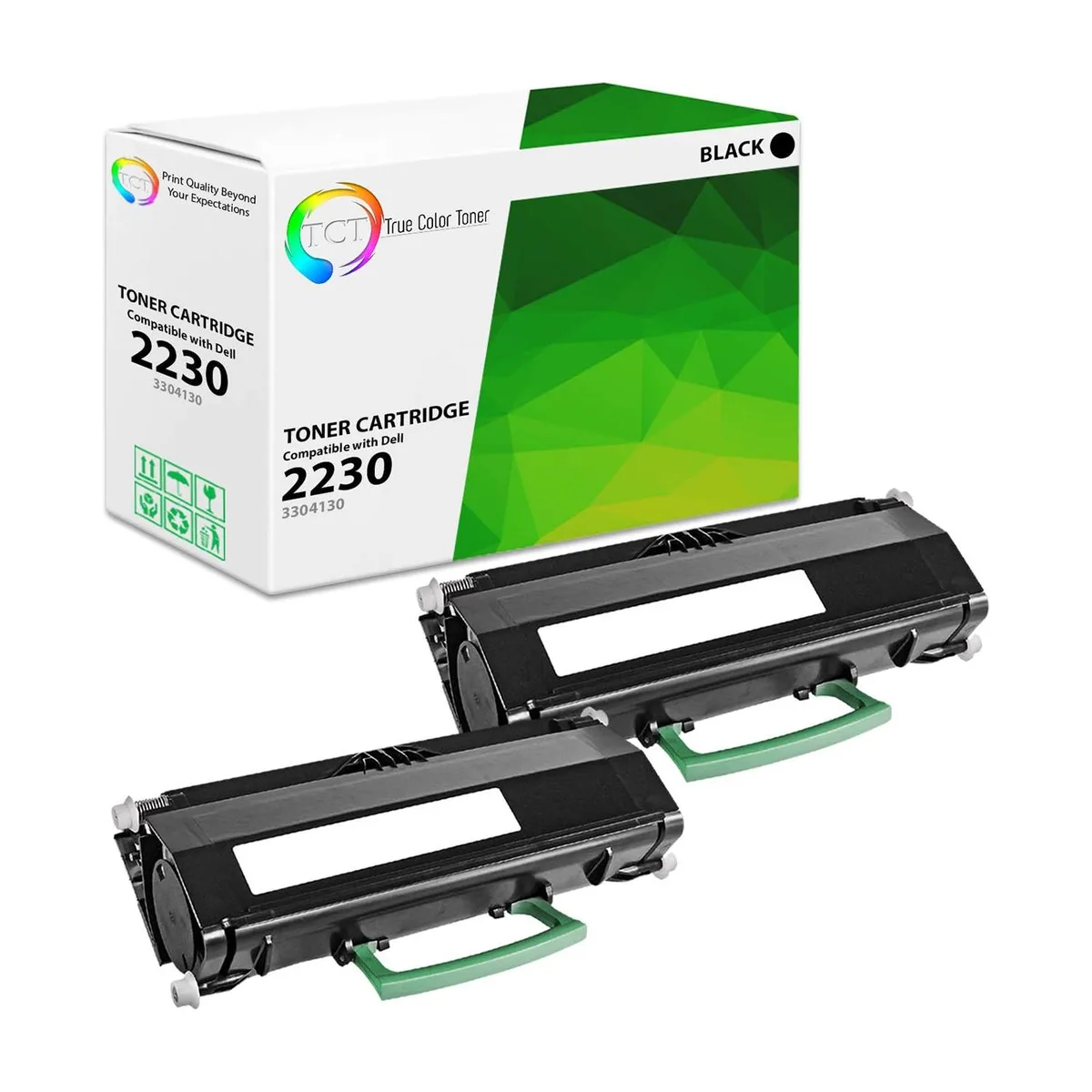 True Color Toner True Color Toner 3304130 Black Toner Cartridge 2 Pack for Dell 2230 — product photo