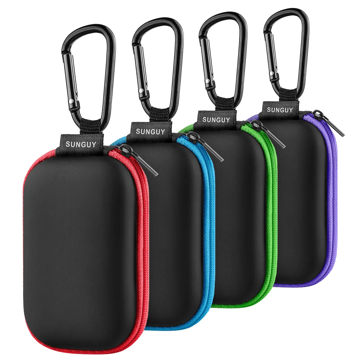 Earbuds case 4pack rectangle carrying case portable earphone pouch — product photo