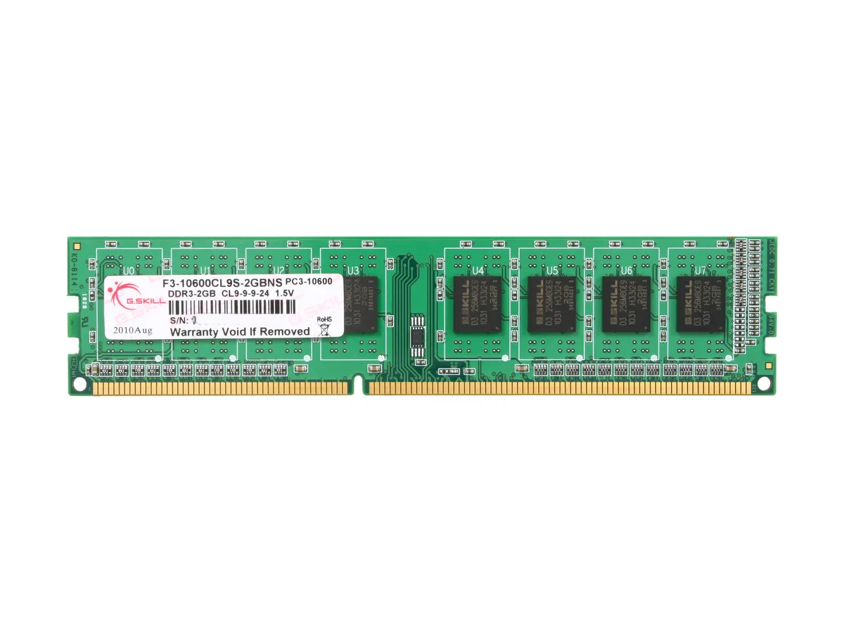 G.SKILL G.SKILL F3-10600CL9S-2GBNS 2GB DDR3 1333 desktop RAM — product photo
