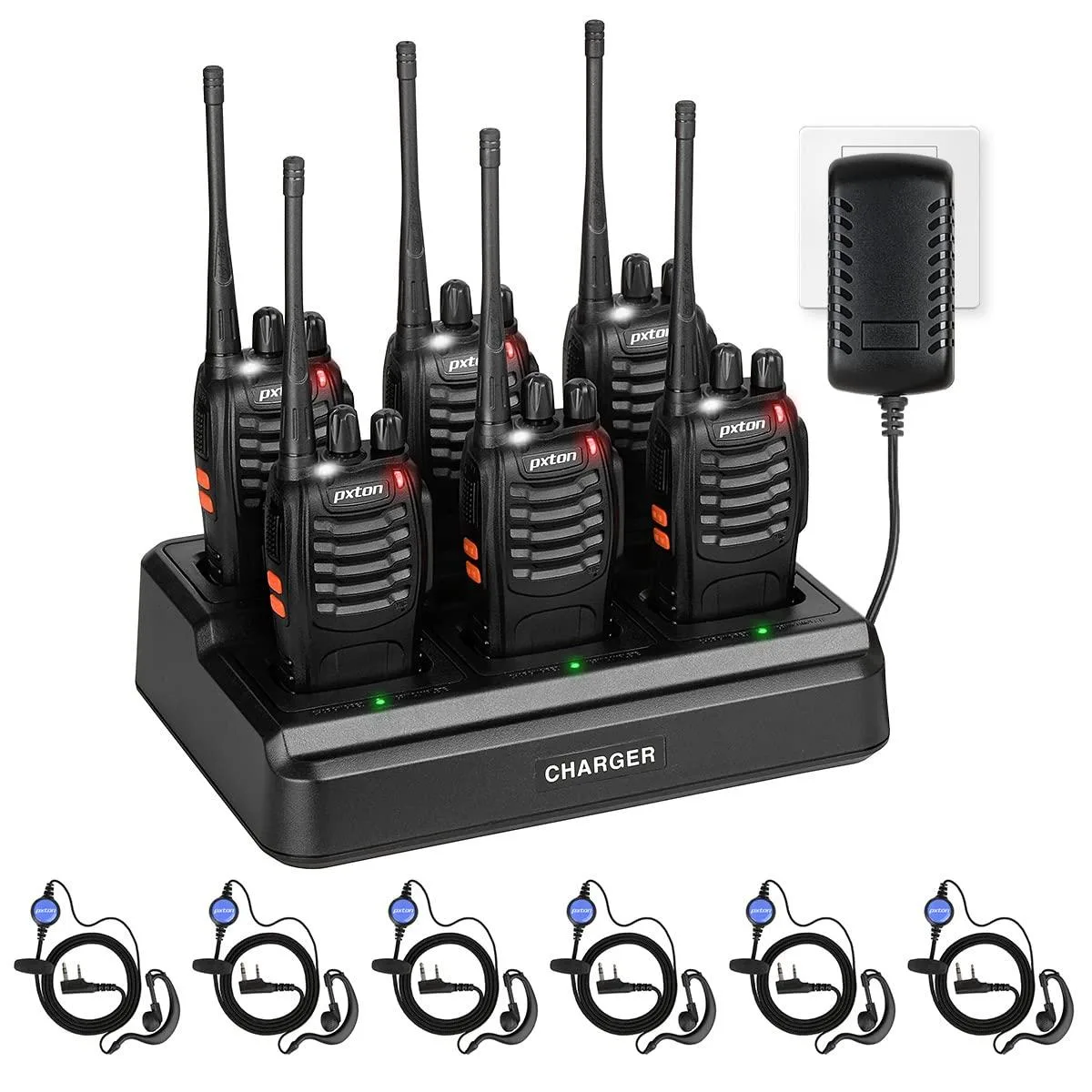 KEHIPI KEHIPI UHF Two-Way Radio 16ch 3mi 6-pack with 6-Way Charger — product photo