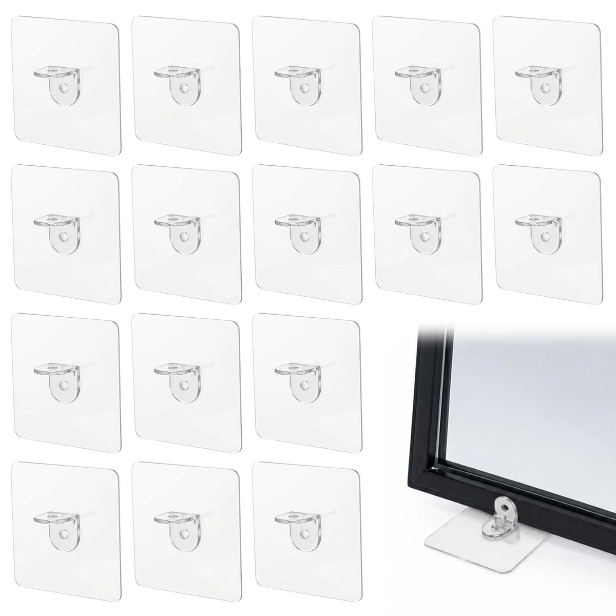 Twenty transparent square PVC mirror stands 2.75 inches each
