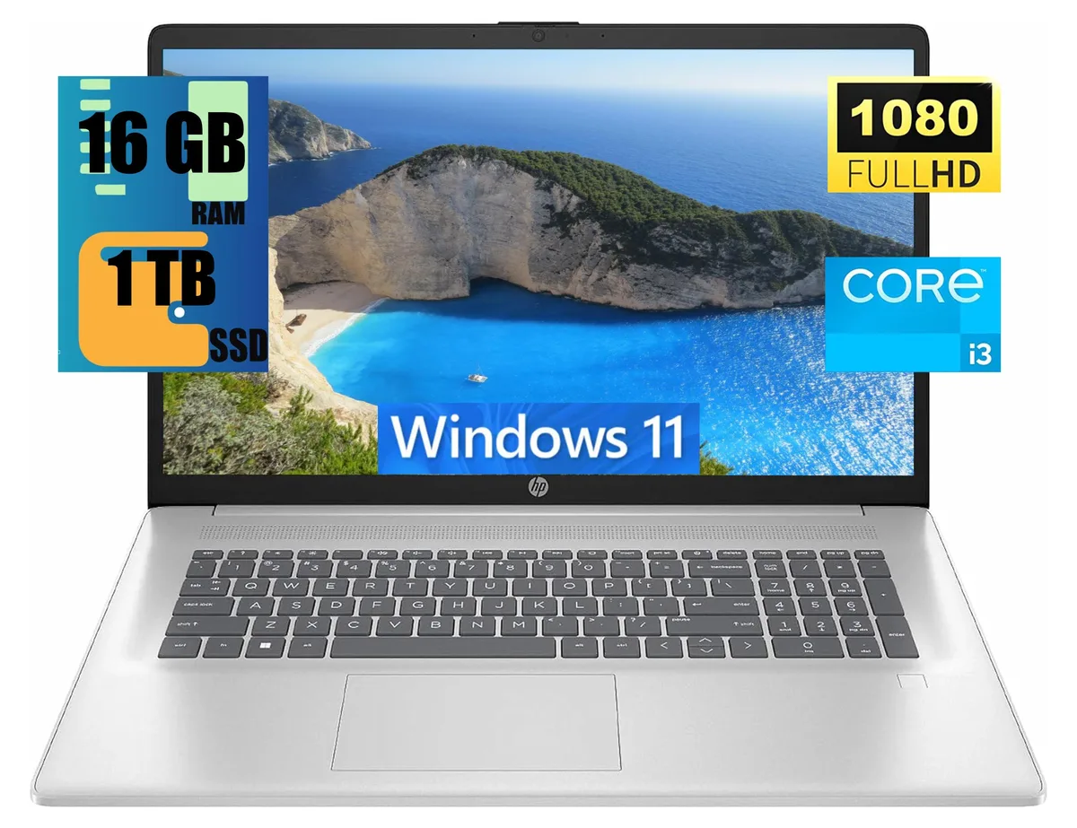 HP HP 17 laptop i3-N305 16GB 1TB SSD 17.3" FHD Silver — product photo