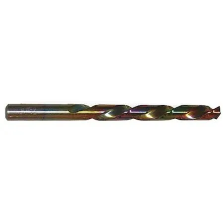 Cobalt jobber drill bit, straw-bronze finish, split point, 135-degree angle, size Z, .4130 decimal equivalent