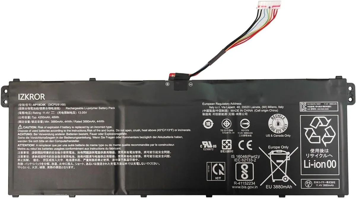 NShi NShi AP18C4K 48Wh 4200mAh 11.4V laptop battery — product photo