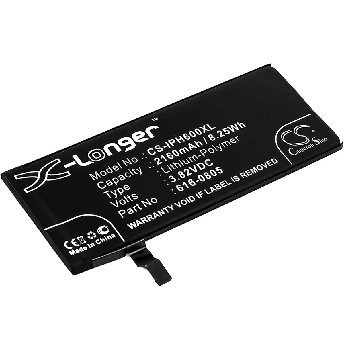 Cameron &amp; Co Cameron &amp; Co DS-CS-IPH600XL cell phone battery 3.82V 2160mAh — product photo