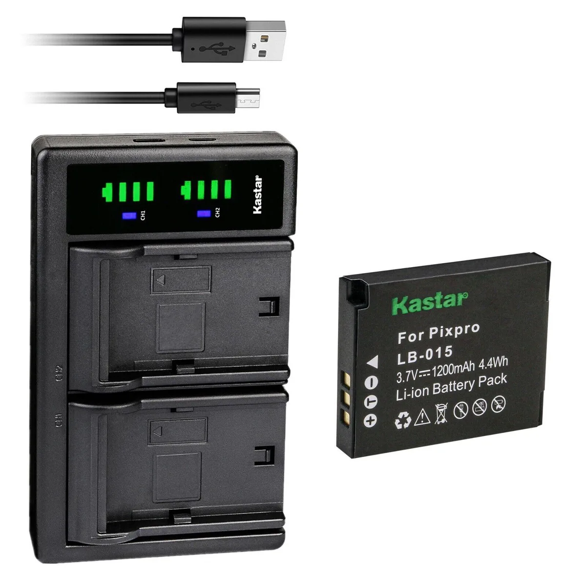 Kastar Kastar LB-015 1400mAh 3.7V Battery &amp; LTD2 USB Charger — product photo