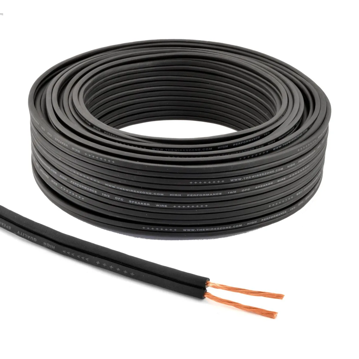 The Wires Zone The Wires Zone 16 AWG 100 ft Speaker Wire Black — product photo