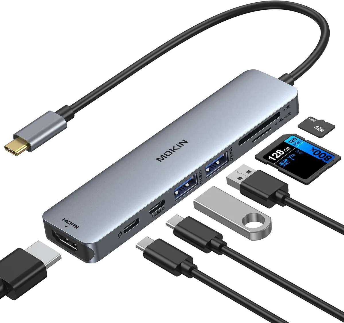 MCHOSE MCHOSE 7-in-1 USB-C Hub 4K@60Hz HDMI 100W PD 2×USB 3.0 — product photo