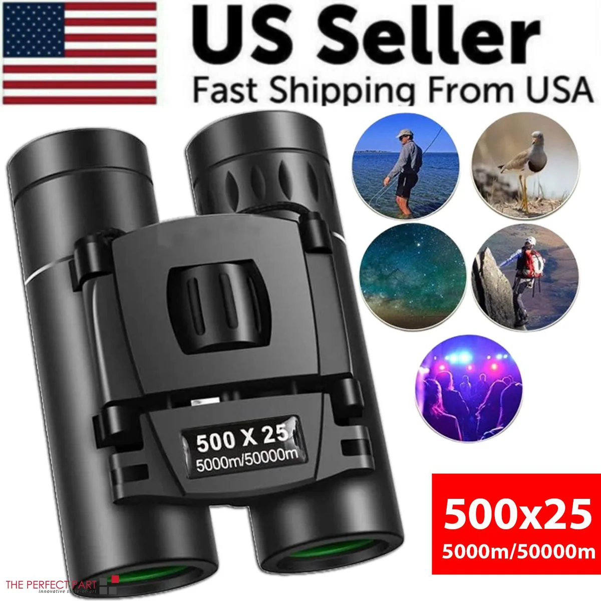 The Perfect Part The Perfect Part 500x25 Portable Zoom Binoculars Black — product photo