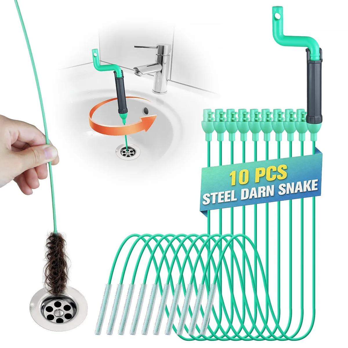  Drain Clog Remover Tool 30 Inch 10 Pack — product photo