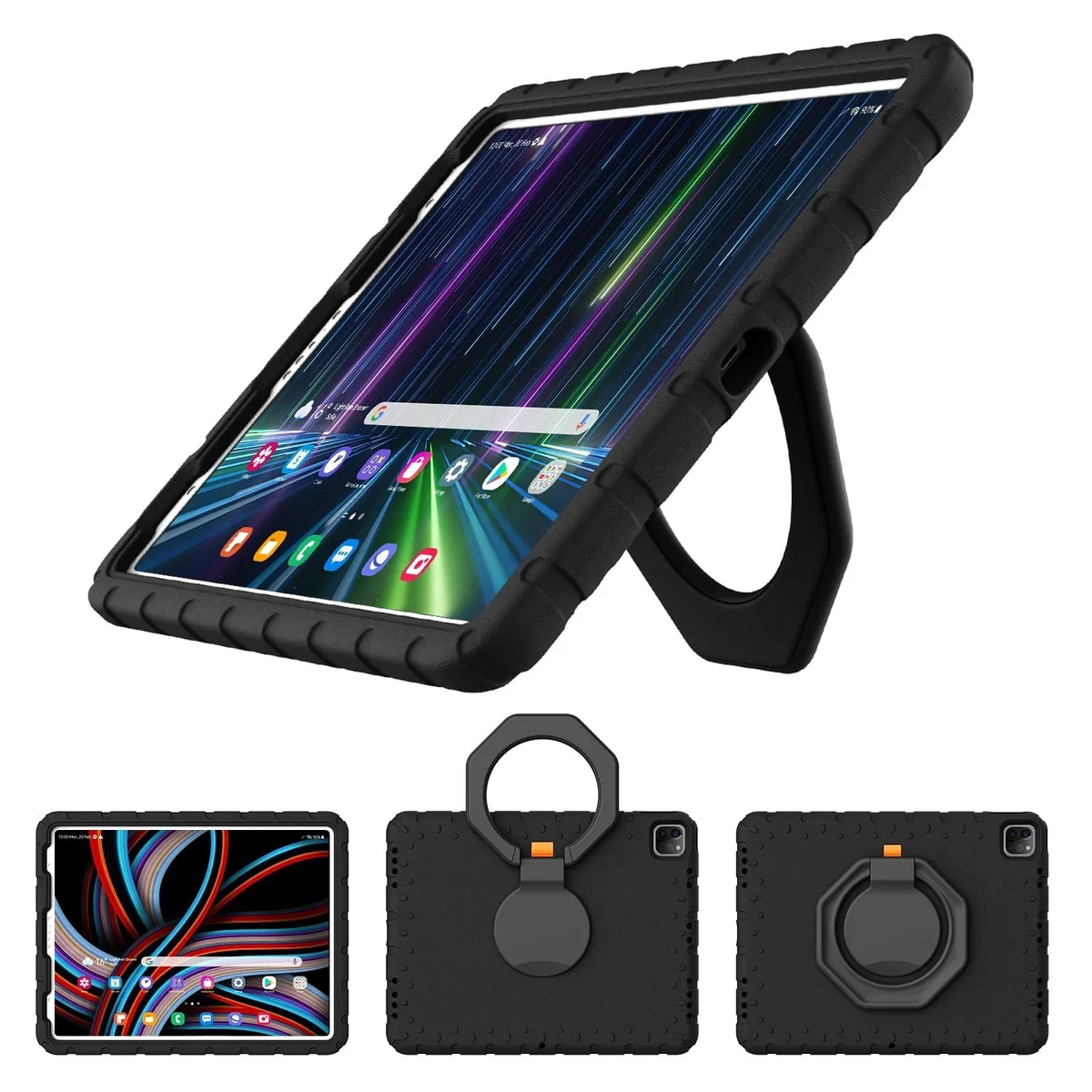ARENTI ARENTI 12.9 inch iPad Pro Case 3rd-6th Gen with Pencil Holder &amp; 360 Rotating Handle Stand - Black — product photo