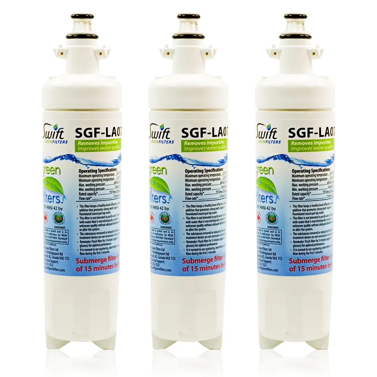 Swift Green Swift Green SGF-LA07 water filtration 3-pack — product photo