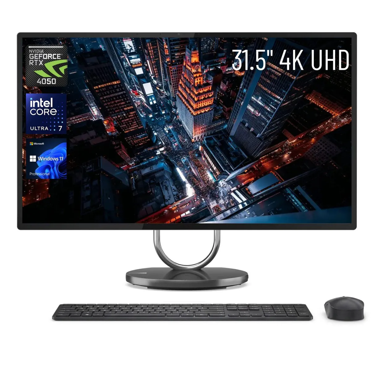 Lenovo Lenovo Yoga AIO 32i Premium 31.5" UHD Intel Core Ultra 7 258V RTX 4050 32GB 2TB Wi-Fi 7 Grey desktop PC — product photo