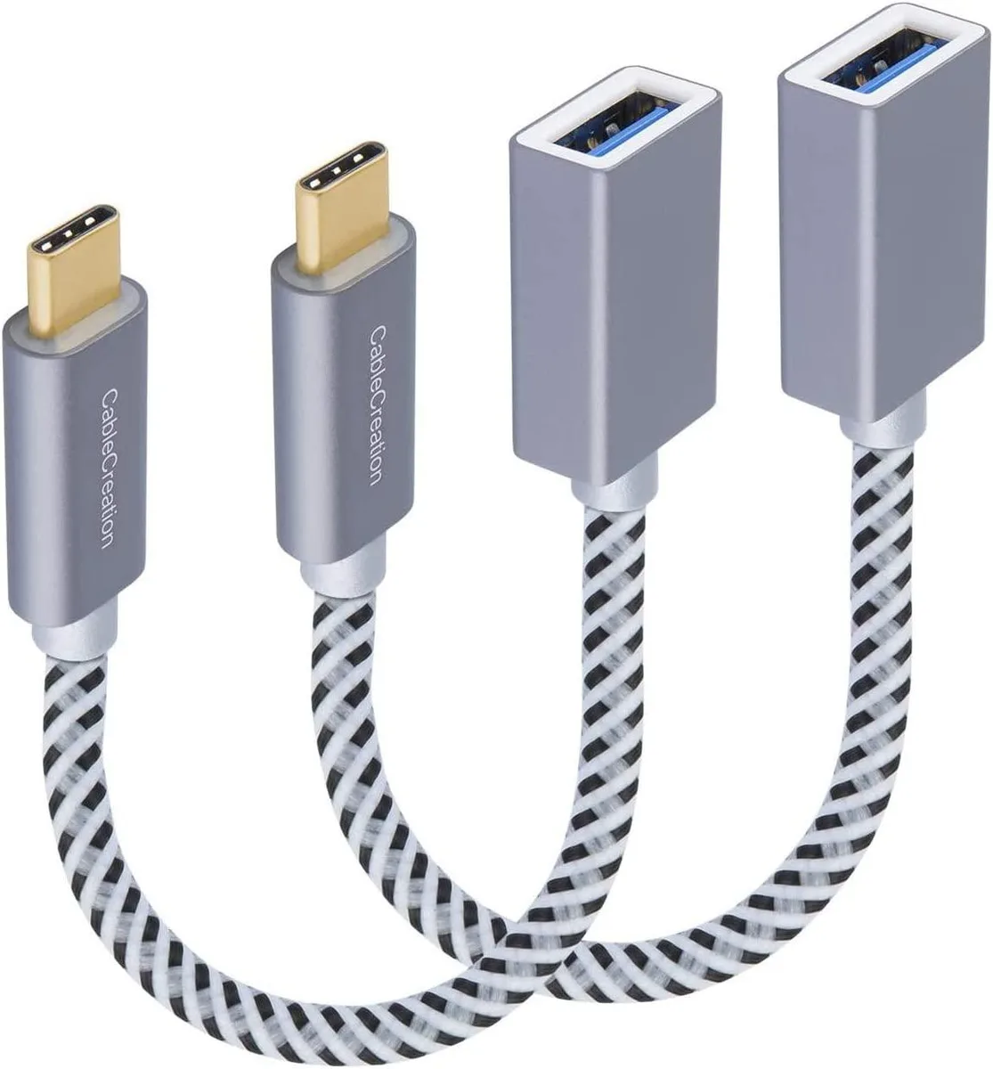 CableCreation CableCreation USB-C to USB-A adapter 2-pack 0.15m Space Gray — product photo