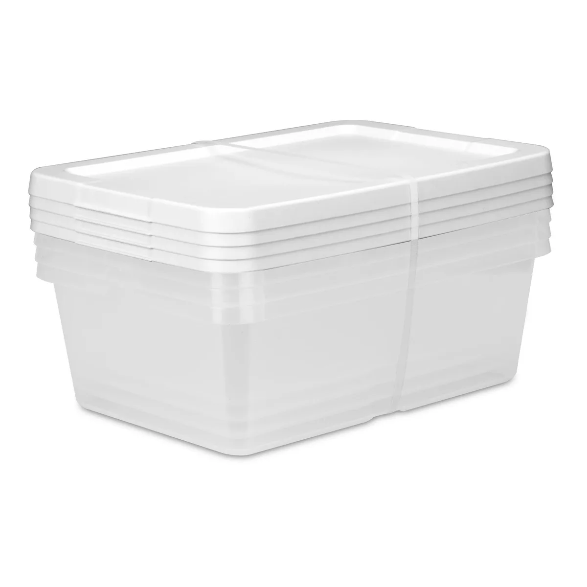 Sterilite Sterilite 12 qt Storage Bins, White, Set of 4 — product photo