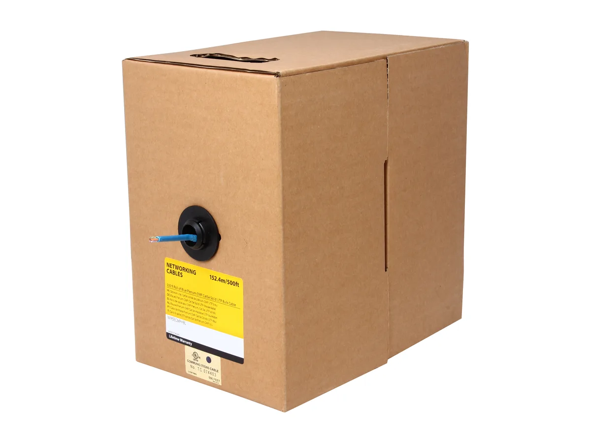 STARTECH STARTECH WIR5ECMPHBL network ethernet cable Cat5e 500 ft blue plenum 24 AWG 350 MHz — product photo