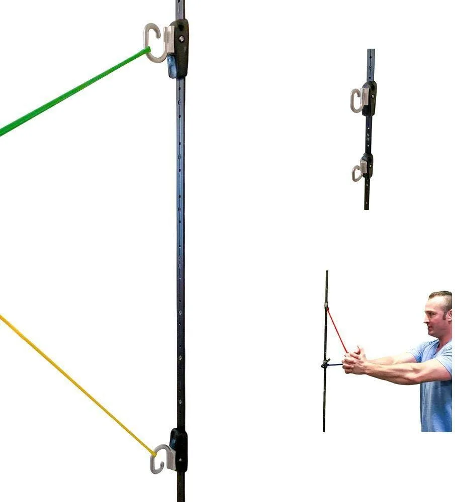 Two 3 ft aluminium rails with stainless steel rail cars and hooks, 16 lockable positions