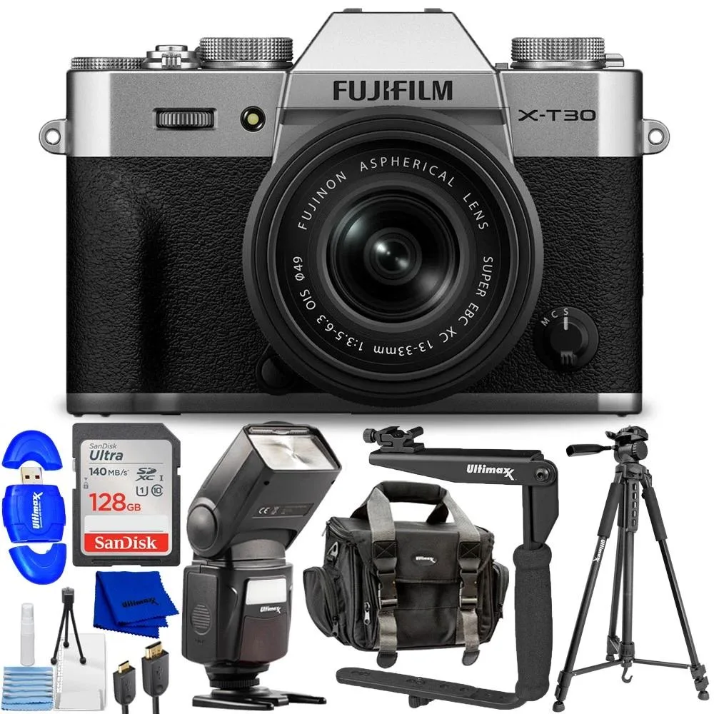 FUJIFILM FUJIFILM X-T30 III compact mirrorless camera 13-33mm f/3.5-6.3 Silver bundle — product photo