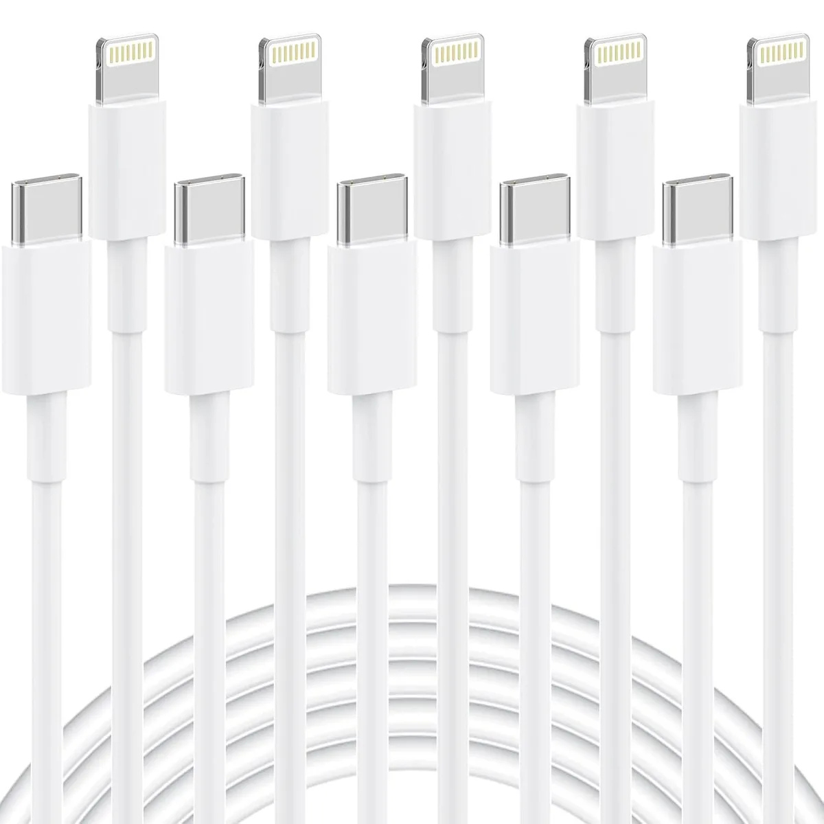MCHOSE MCHOSE 5 Pack 6FT USB C to Lightning Cable White — product photo