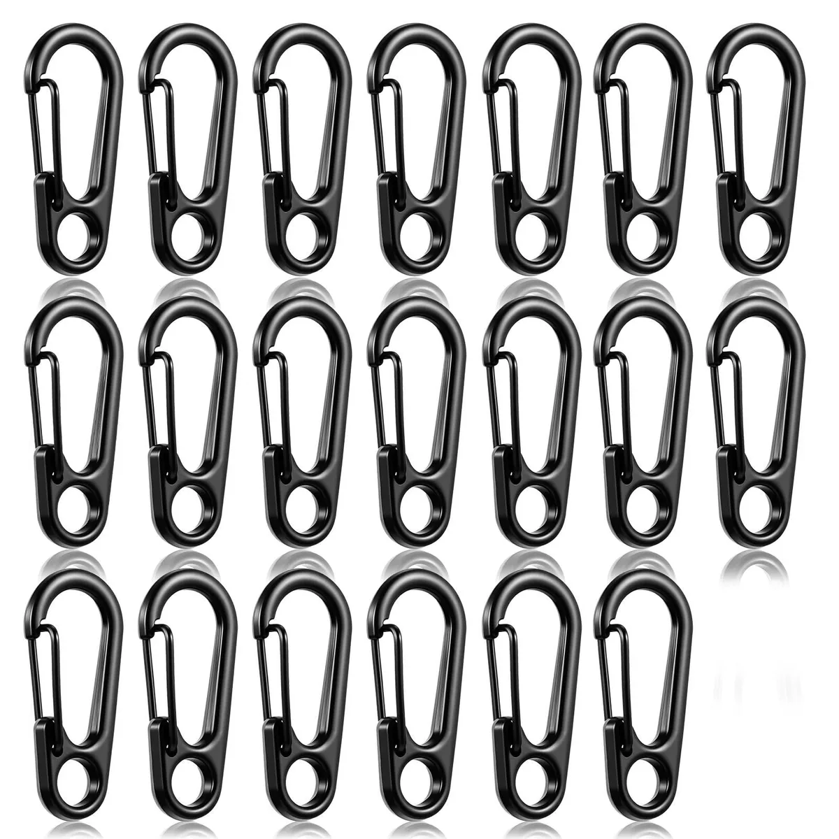 Nogeqi Mini Carabiner Clip 20 pcs 1.2 in Black — product photo