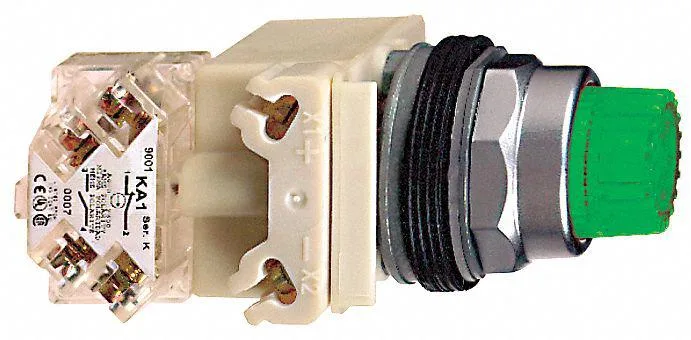 Schneider Electric Schneider Electric 9001K2L38LGGH13 Illuminated Push Button 30 mm Green 1NO/1NC — product photo