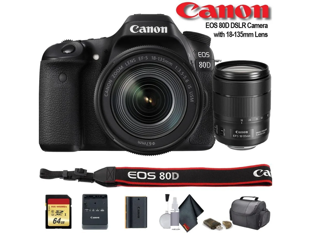 Canon Canon EOS 80D DSLR Camera with 18-135mm Lens Starter Bundle — product photo