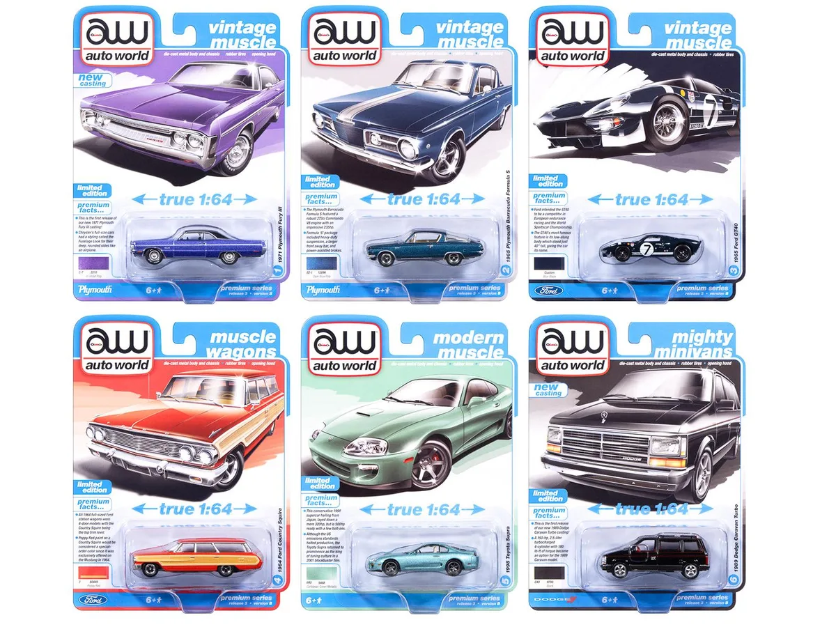 auto world Auto World Premium 2025 Release 3 Set B 1/64 Diecast 6-Piece Hobby Collectible — product photo