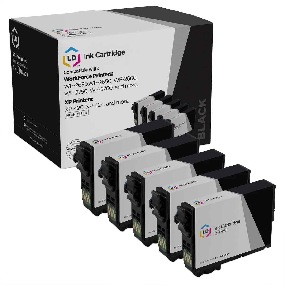 LD Products LD Products Epson 220XL Black Ink Cartridge 5-Pack (500 Pages) — product photo