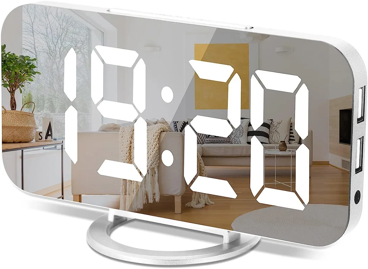 KEHIPI KEHIPI Digital Alarm Clock 6.1" White — product photo