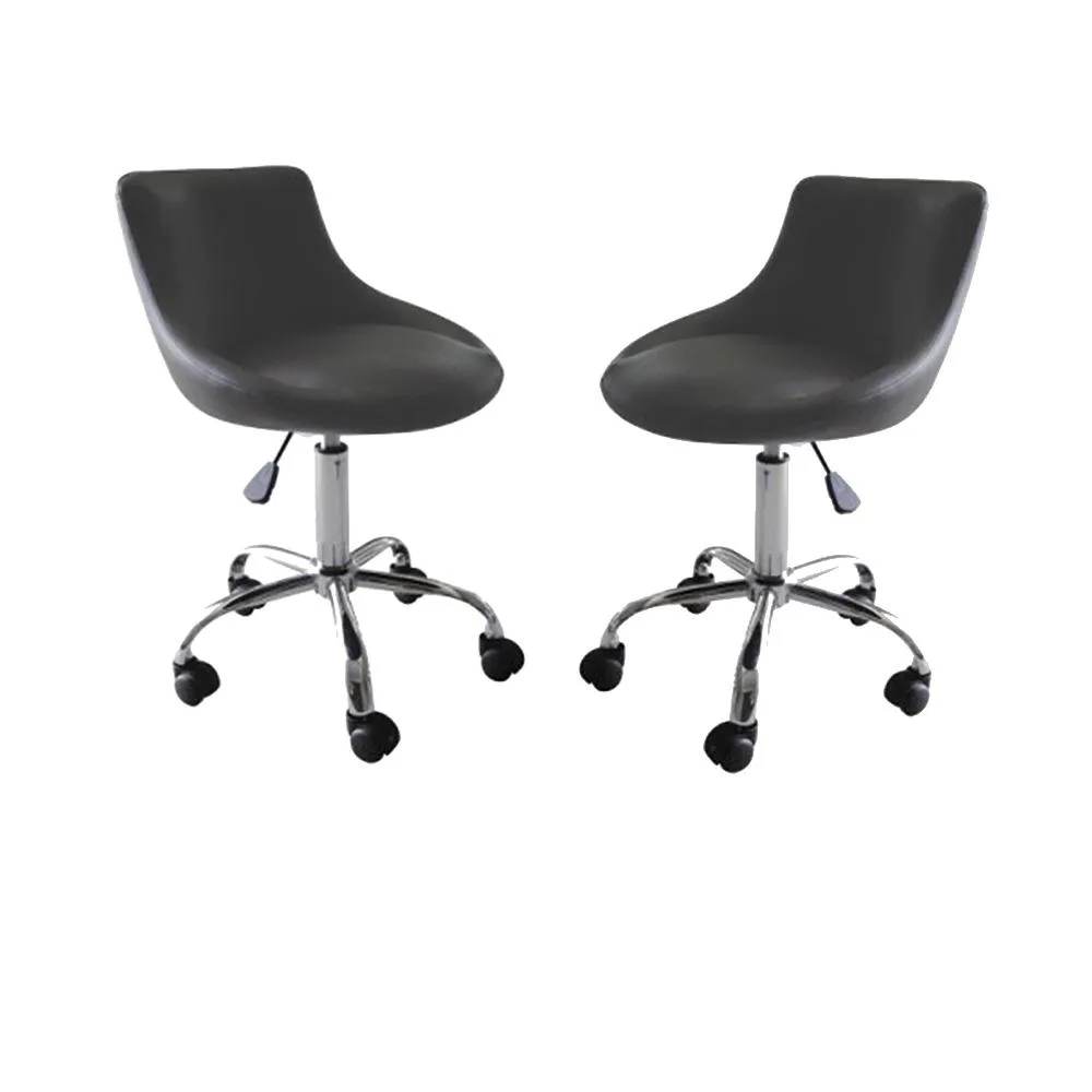 Vandue Corporation Vandue Corporation Mars Adjustable Height Massage Stool with Wheels Black Licorice Set of 2 — product photo