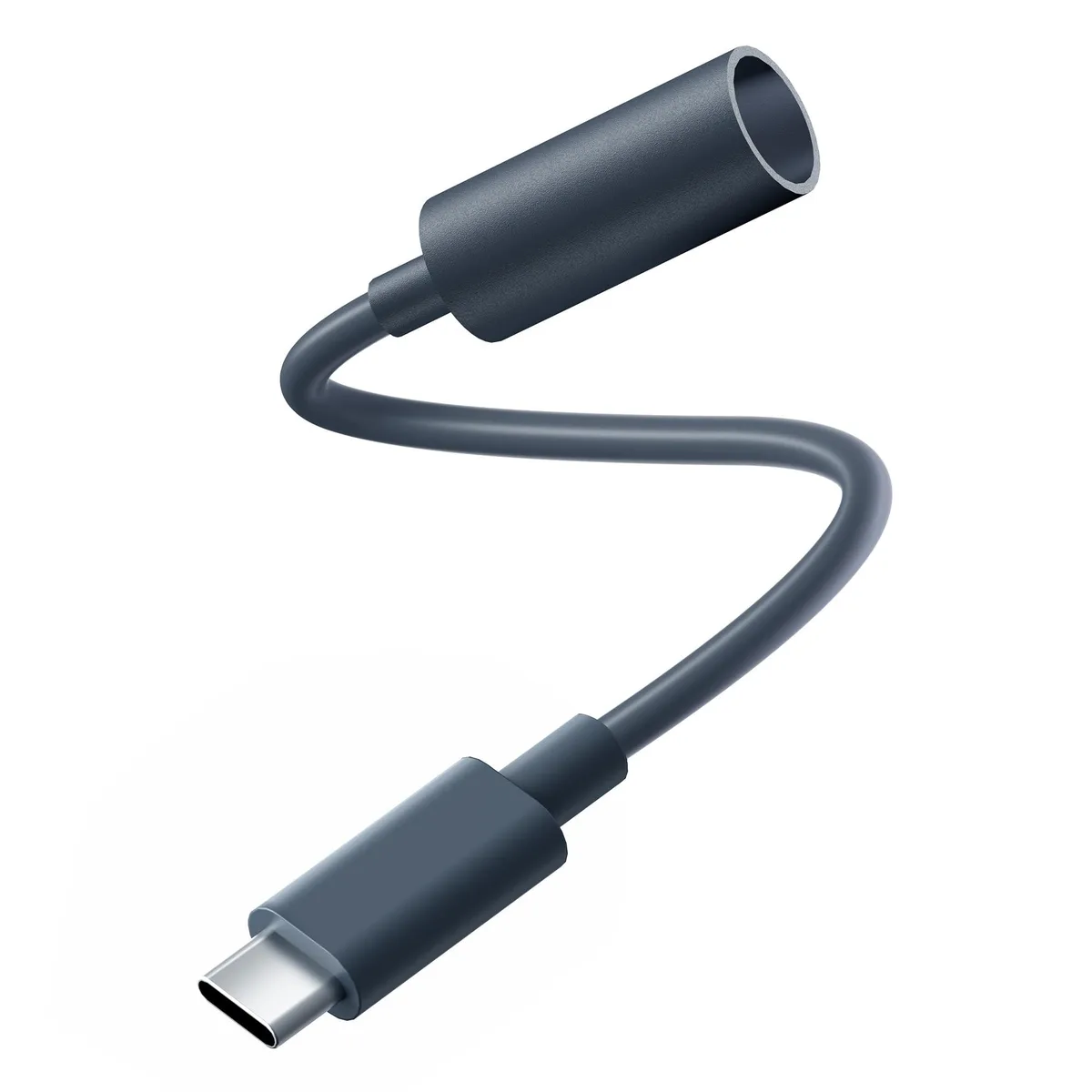Short black USB-C to DC adapter cable with male and female connectors