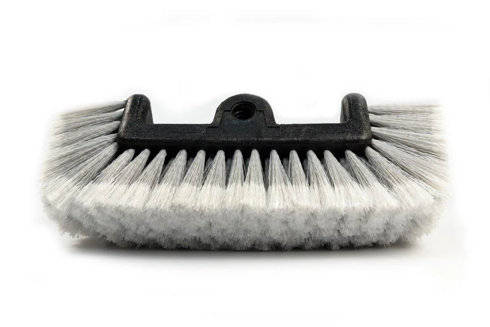 Grey 12-inch quad-sided car wash brush head with soft bristles
