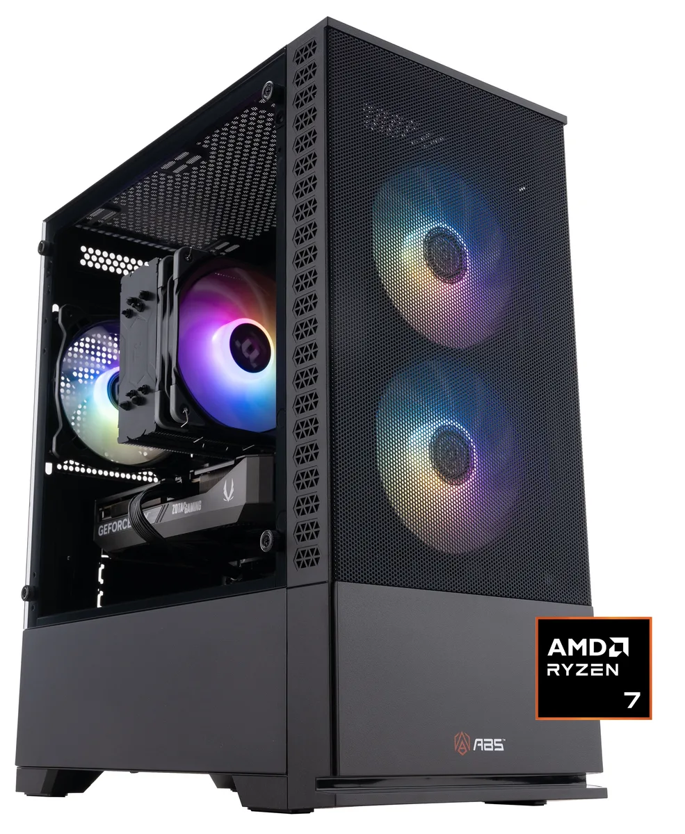 ABS ABS CR7700X5060TI2 refurbished gaming PC Ryzen 7 7700X RTX 5060 Ti 16GB 32GB DDR5 1TB NVMe — product photo