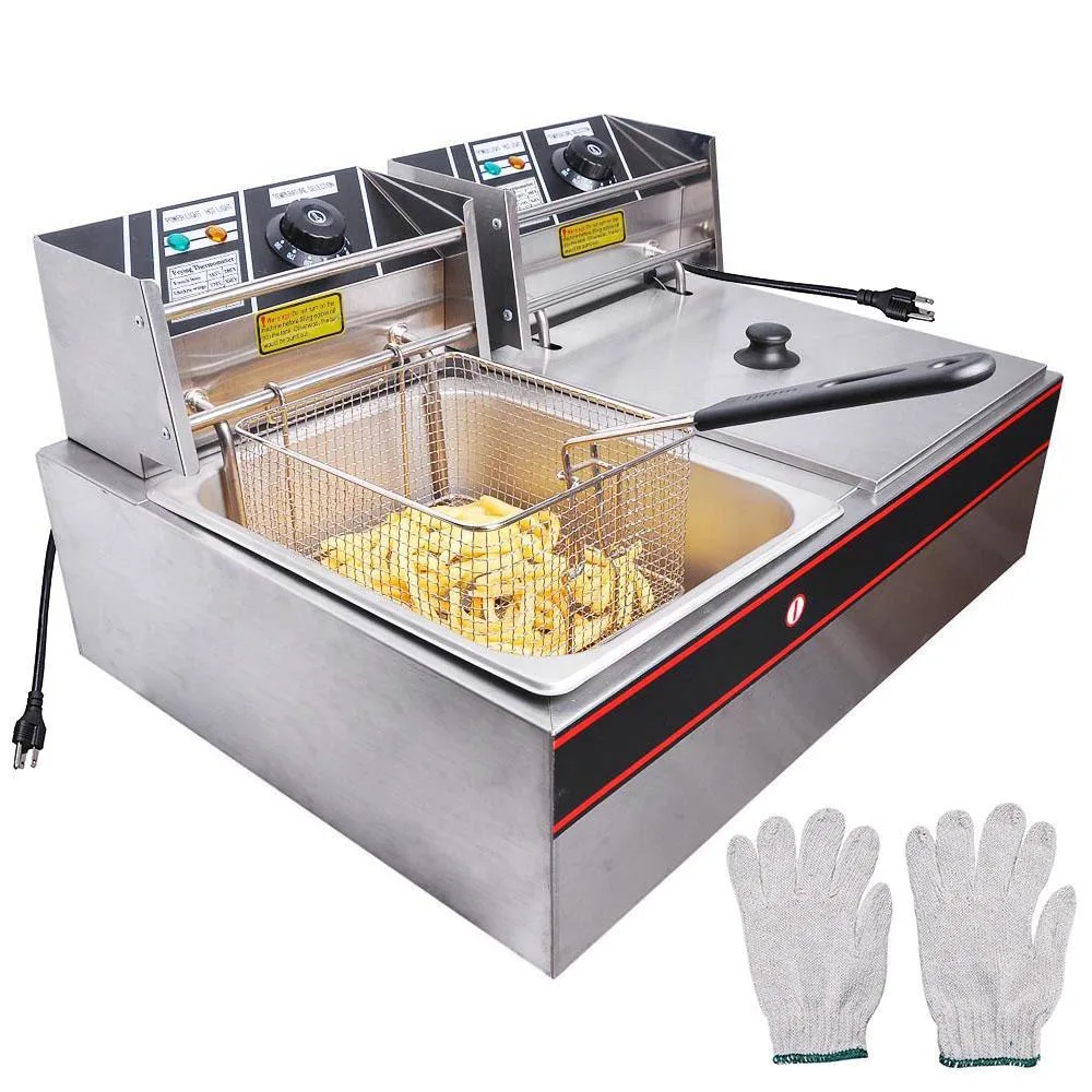 Yescom USA, Inc. Yescom USA, Inc. 26FRY001-D5000 24L Dual Tank Countertop Fryer 5000W 110V — product photo