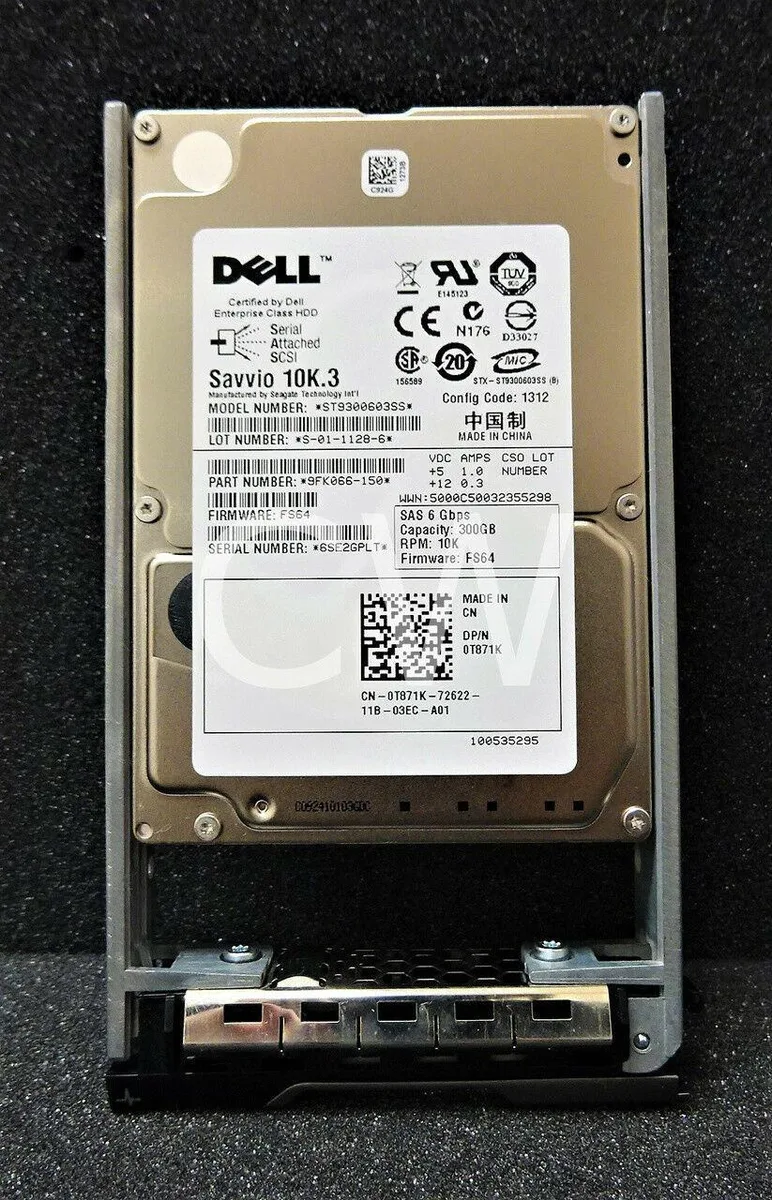 DELL DELL ST9300603SS 300GB 10K 6Gb/s SAS internal hard drive with caddy — product photo