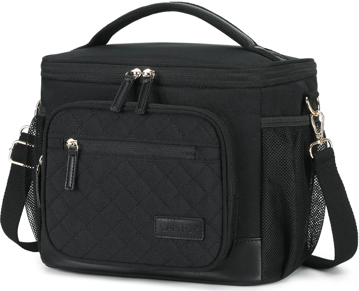 No Sew No Sew Y6009A Insulated Lunch Bag Black 10.6 x 6.3 x 8.6 in — product photo