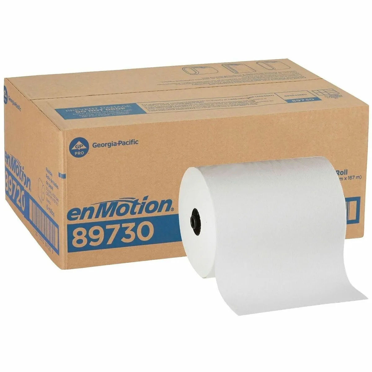 Georgia Pacific Georgia Pacific 89730 enMotion 1-Ply Paper Towels 8-1/4" x 550' White Case of 6 Rolls — product photo