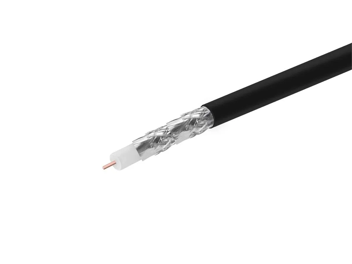 Monoprice Inc. Monoprice 107483 coaxial rf cable 1000 ft RG6 quad shield 18AWG 75 ohm black — product photo