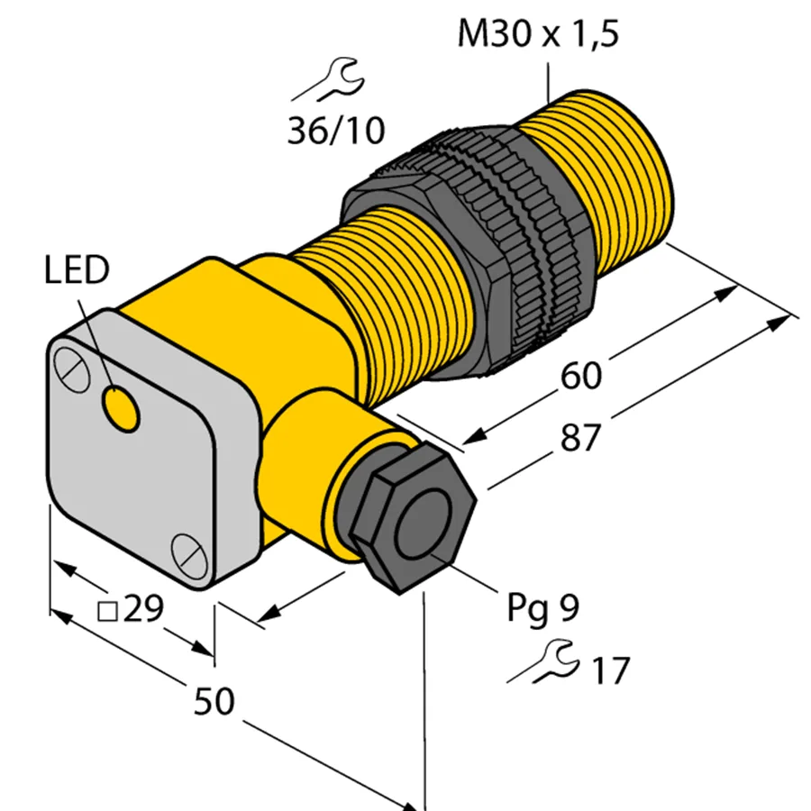 Turck Turck NI20U-P30SK-AP6X 1646700 inductive sensor PNP M30×1.5 IP68 — product photo
