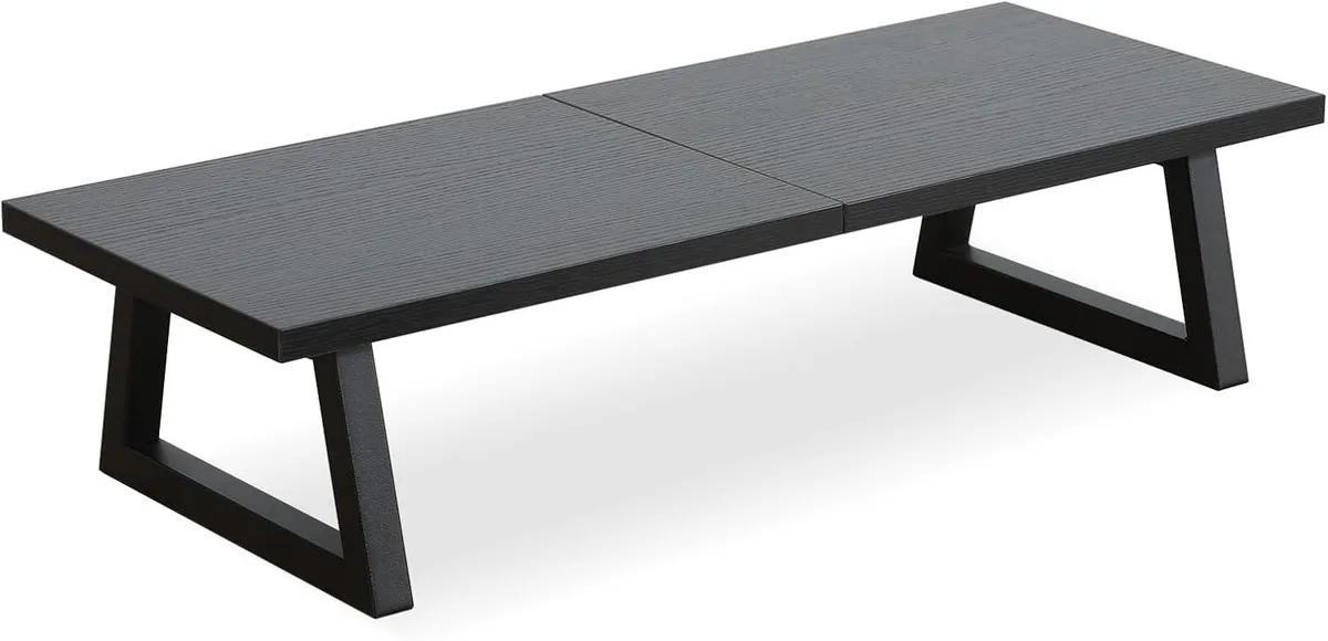 PISKEKAT PISKEKAT 24 inch Monitor Stand Riser Black Wood Steel server rack — product photo