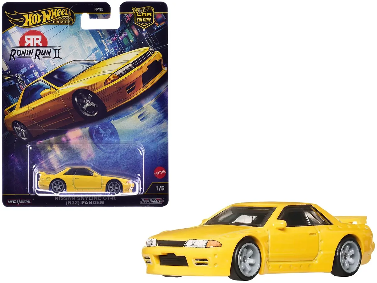 Hot Wheels Hot Wheels Nissan Skyline GT-R (R32) Pandem RHD Yellow Ronin Run II Diecast 2.875in — product photo