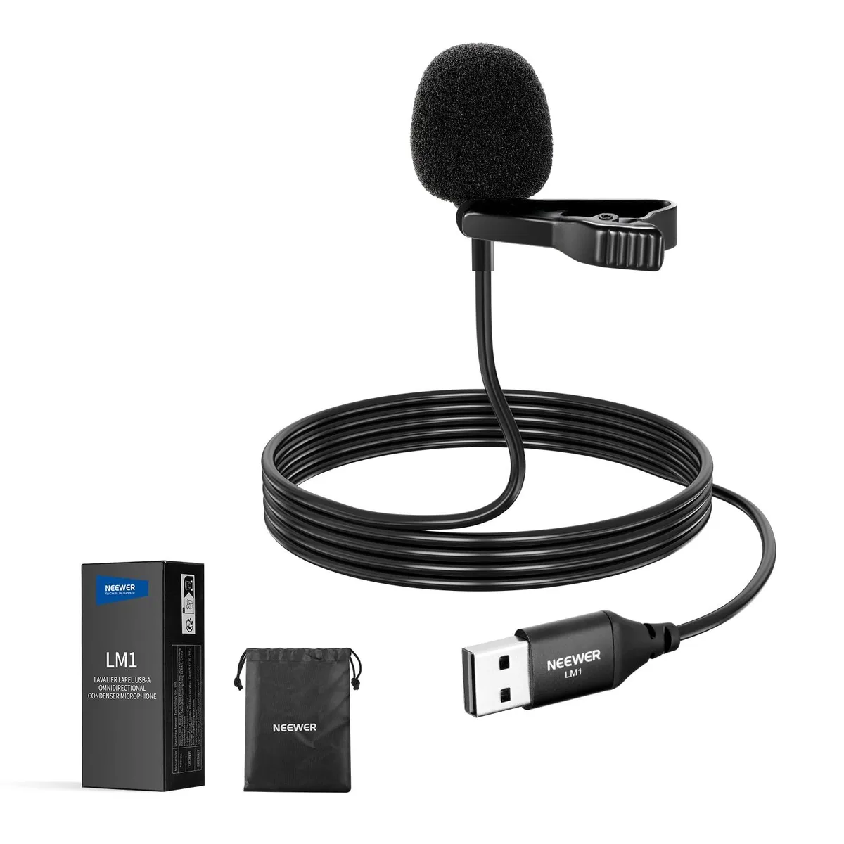  Neewer 21000133 USB-A Lavalier Microphone — product photo