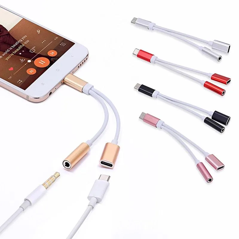 Defendwe Defendwe USB-C to 3.5mm Audio + Charge Adapter 13cm — product photo