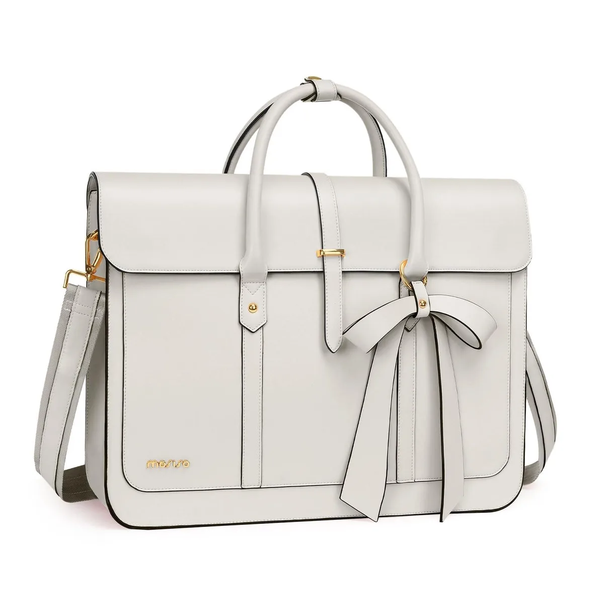 Mosiso Mosiso 2 in 1 accessory 15-15.6 inch PU leather convertible backpack beige — product photo