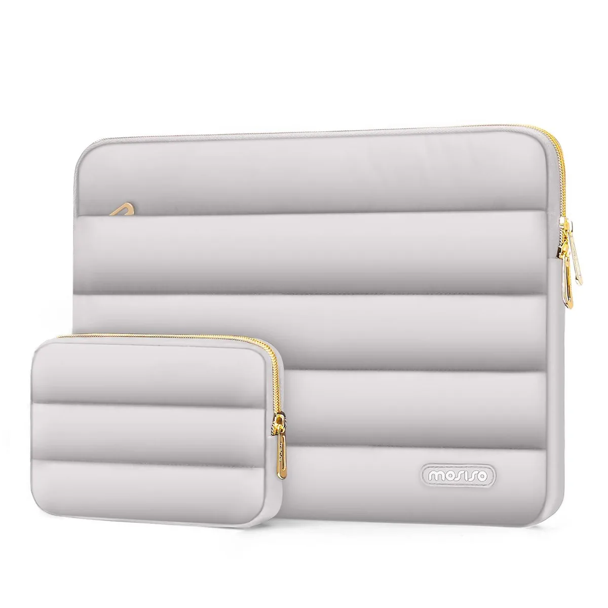 Mosiso Mosiso 13.3 inch Puffy Laptop Sleeve 2 in 1 Accessory Gray — product photo
