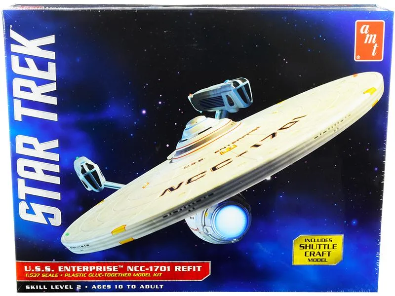 AMT AMT Skill 2 U.S.S. Enterprise NCC-1701 Refit 1/537 Model Kit — product photo