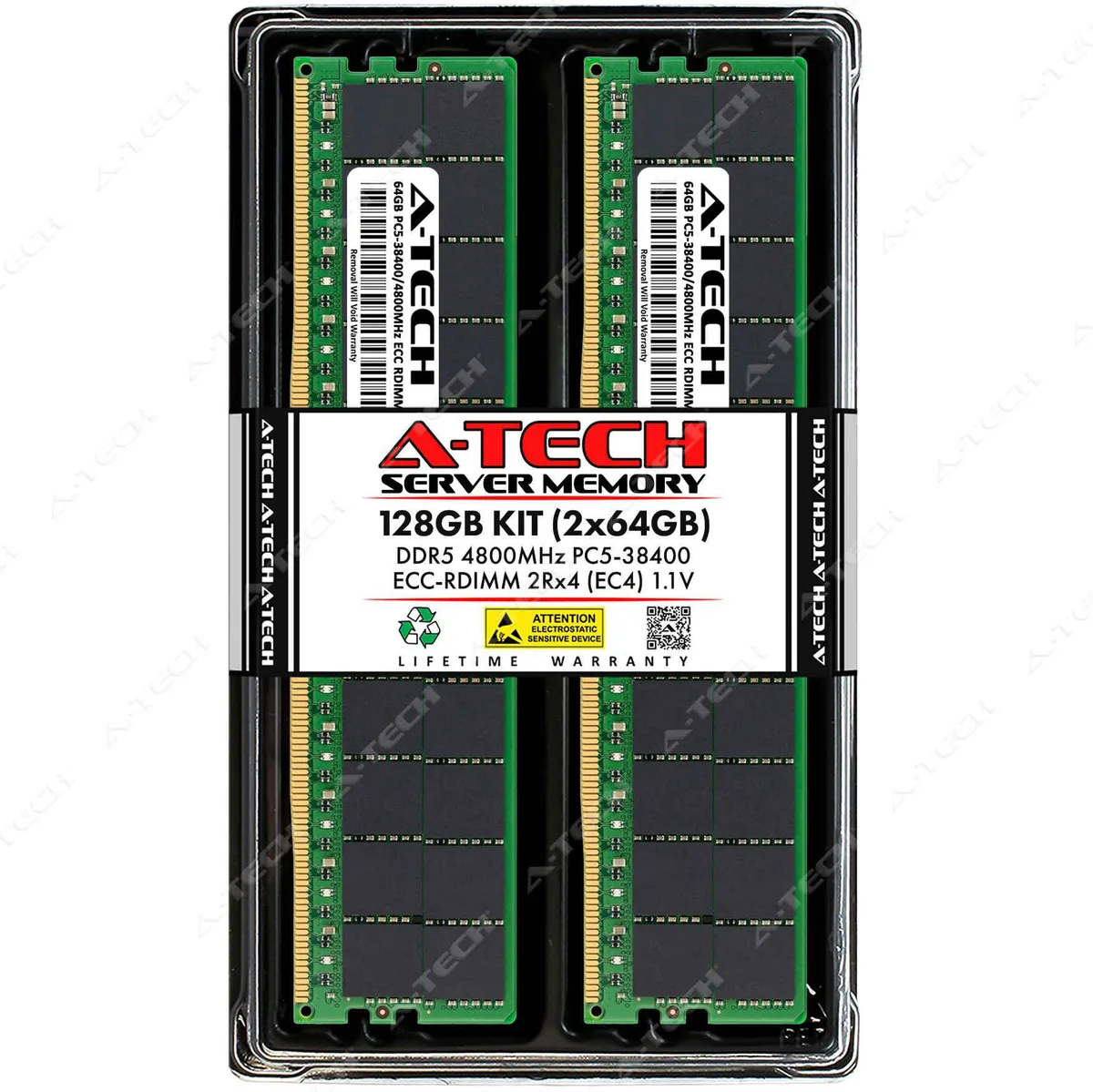 A-Tech A-Tech 128GB (2x64GB) DDR5 4800 ECC Registered 2Rx4 Server RAM — product photo