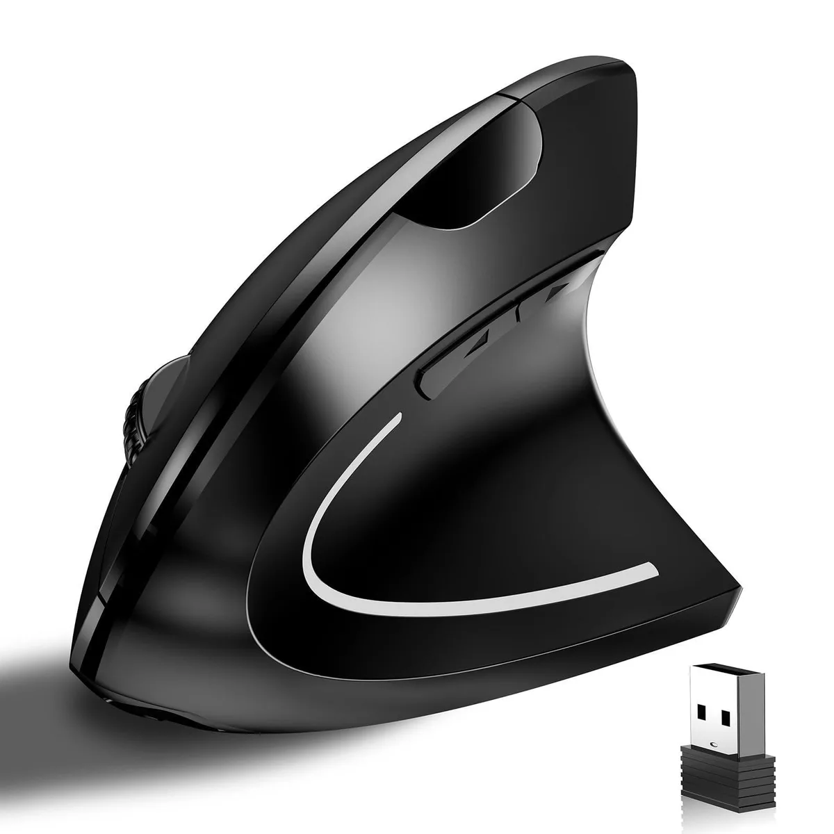  ASUS tlkawzy Ergonomic Vertical Wireless Gaming Mouse 16 Buttons 1600 DPI Black — product photo
